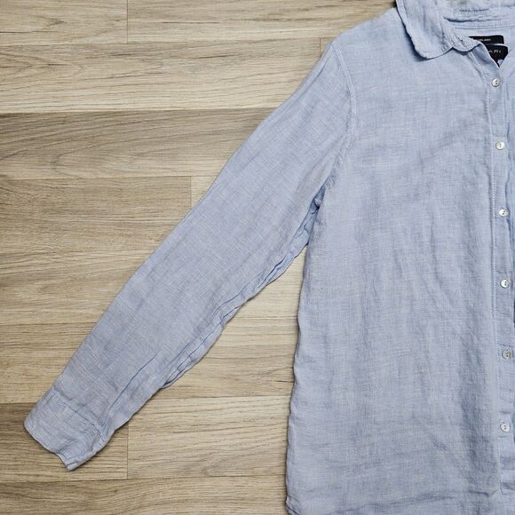 Tahari Womens Light Blue Linen Button Up Blouse Size XL Longsleeve - Picture 4 of 9